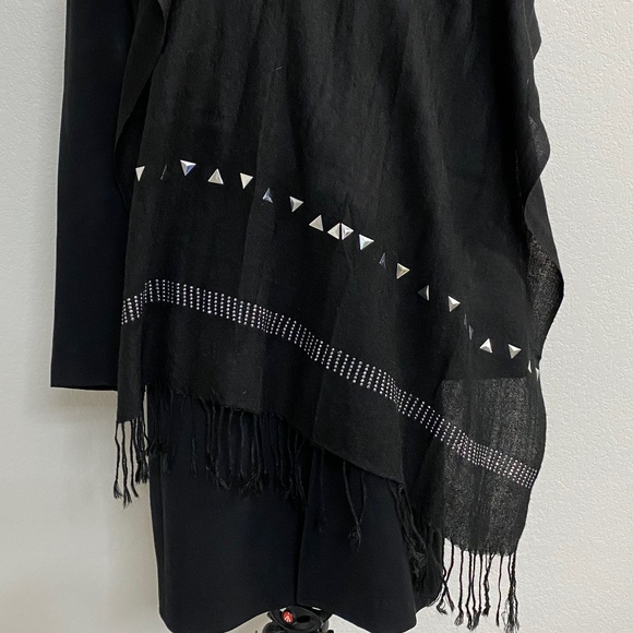 Lightweight Black Oblong Scarf - Picture 3 of 6